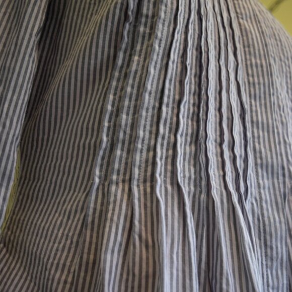 "Coverse One Star" Blouse, Border Print Pleated Cotton, Sz. Small - Picture 3 of 5